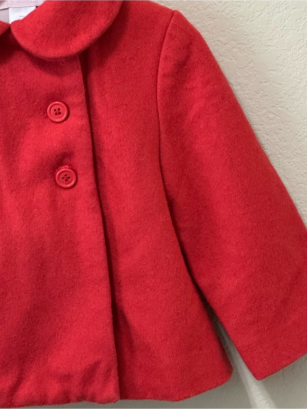 JANIE & JACK | Baby Girl Red Double-Breasted Wool Blend Peacoat 12-24 mths - Picture 4 of 16